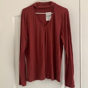 Knit top/LSLV Marsala